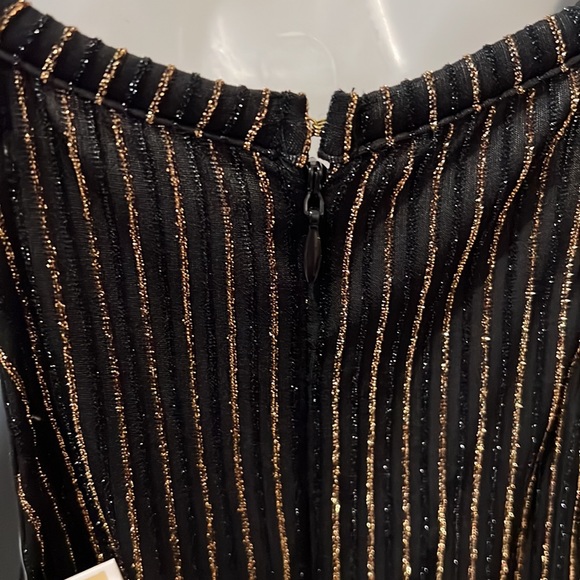 NWT - Michael Kors Black + Gold Blouse - Picture 6 of 7